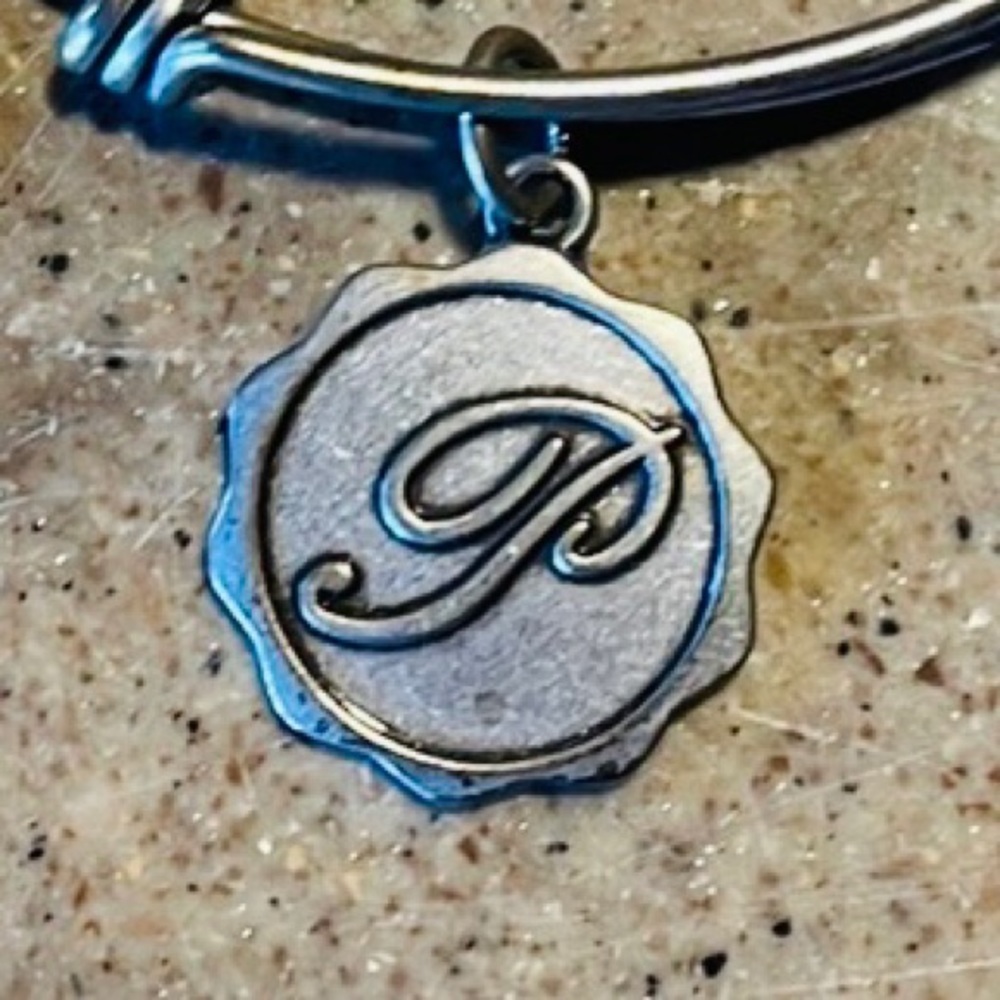 Initial P Charm Bangle - Picture 2 of 2